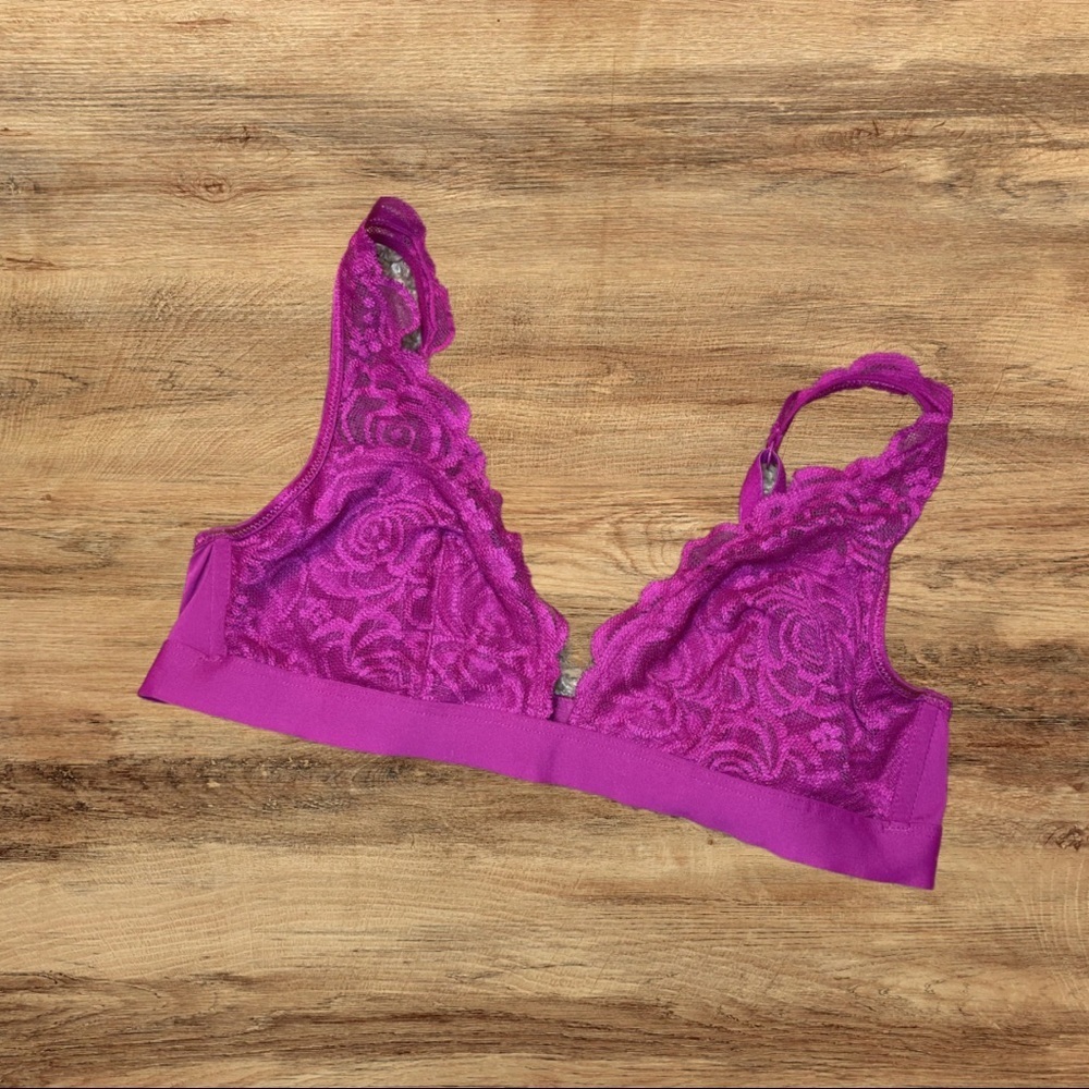 Pink lace bralette